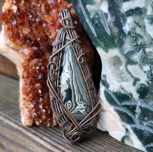 Handcrafted Fordite Cabochon Pendant